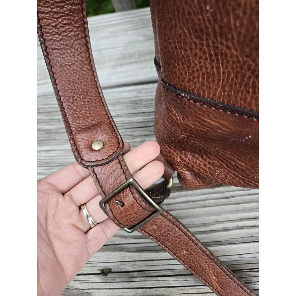 Portland Leather Goods Retired Roll Top Leather Backpack Nutmeg